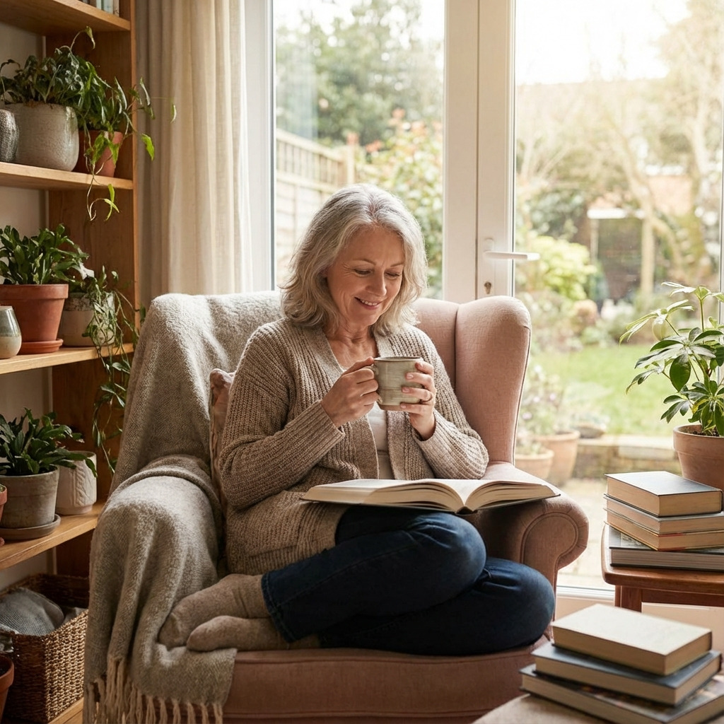 Caregiver supporting an elderly client with compassion
