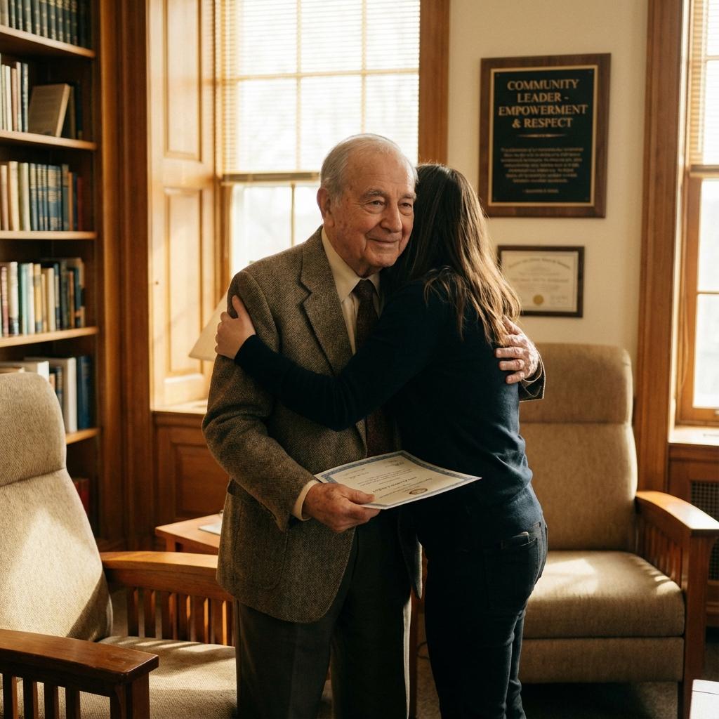 Happy client and caregiver