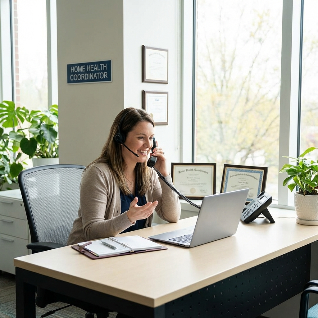 Care coordinator discussing options with a family